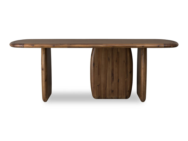 Xolani Rectangular Acacia Wood Pedestal Table in Impala - Ornate Home