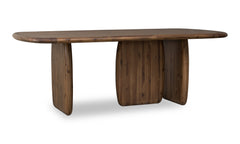 Xolani Rectangular Acacia Wood Pedestal Table in Impala - Ornate Home