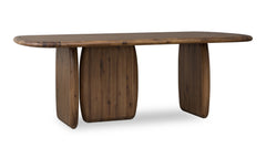 Xolani Rectangular Acacia Wood Pedestal Table in Impala - Ornate Home