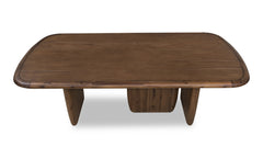 Xolani Rectangular Acacia Wood Pedestal Table in Impala - Ornate Home