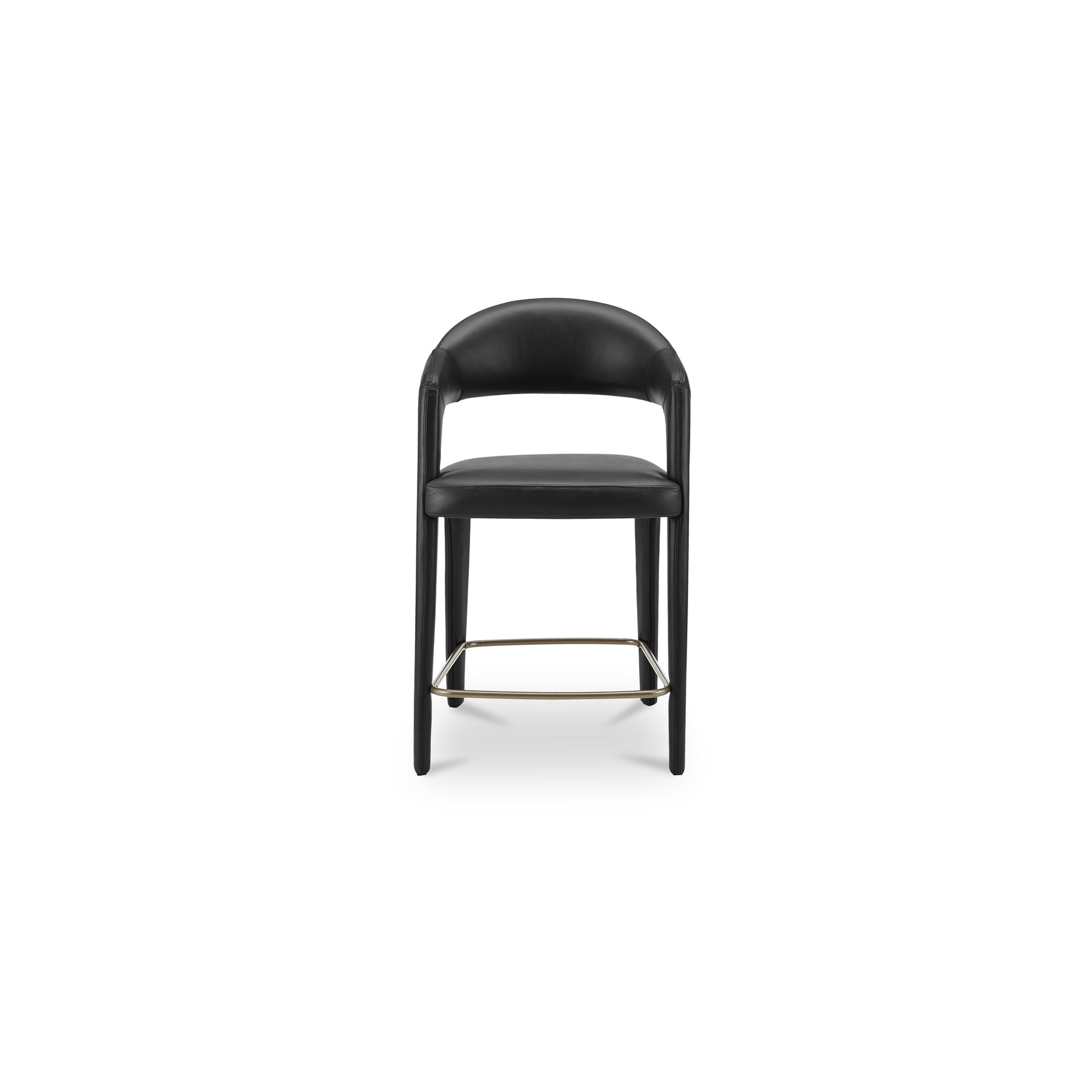 Martens Black Leather Counter Stool