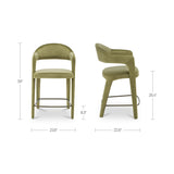Martens Green Counter Stool Velvet