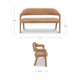 Martens Tan Leather Dining Bench