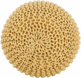 Yablanitsa Orange Knitted Pouf - Ornate Home