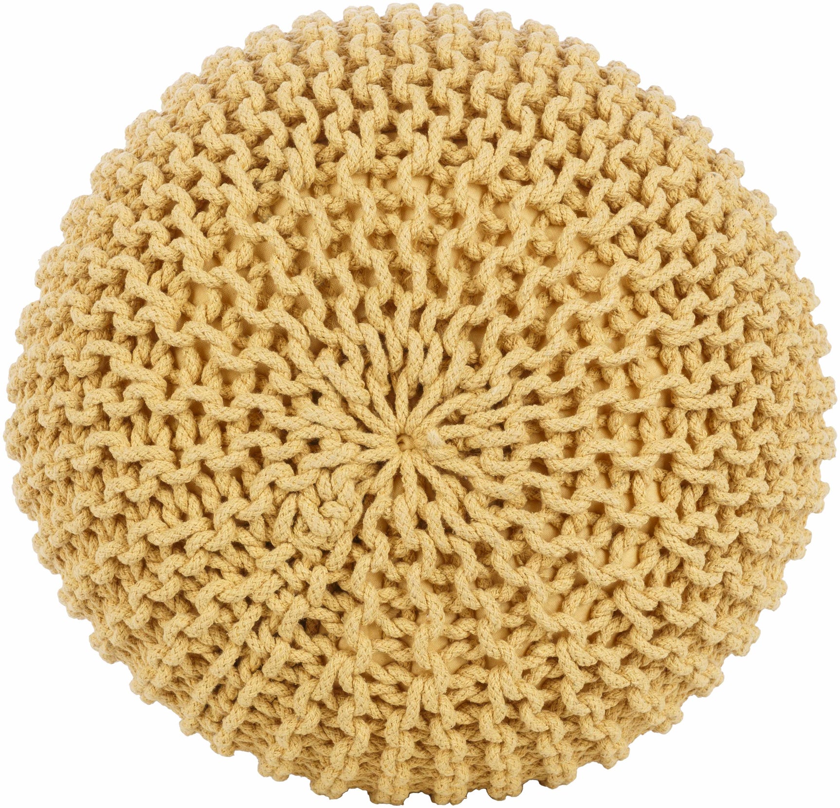 Yablanitsa Orange Knitted Pouf - Ornate Home