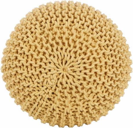Yablanitsa Orange Knitted Pouf - Ornate Home