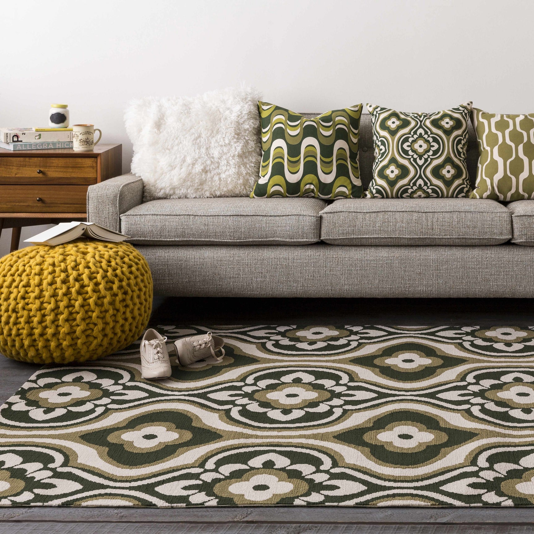 Yablanitsa Orange Knitted Pouf - Ornate Home