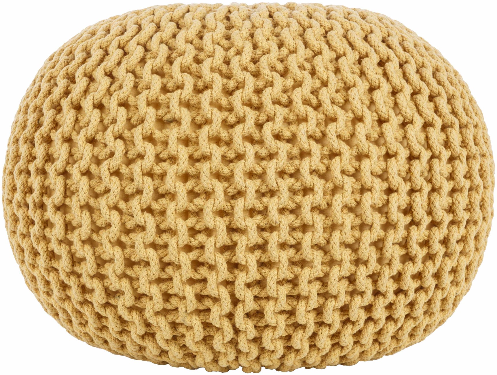 Yablanitsa Orange Knitted Pouf - Ornate Home