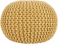 Yablanitsa Orange Knitted Pouf - Ornate Home