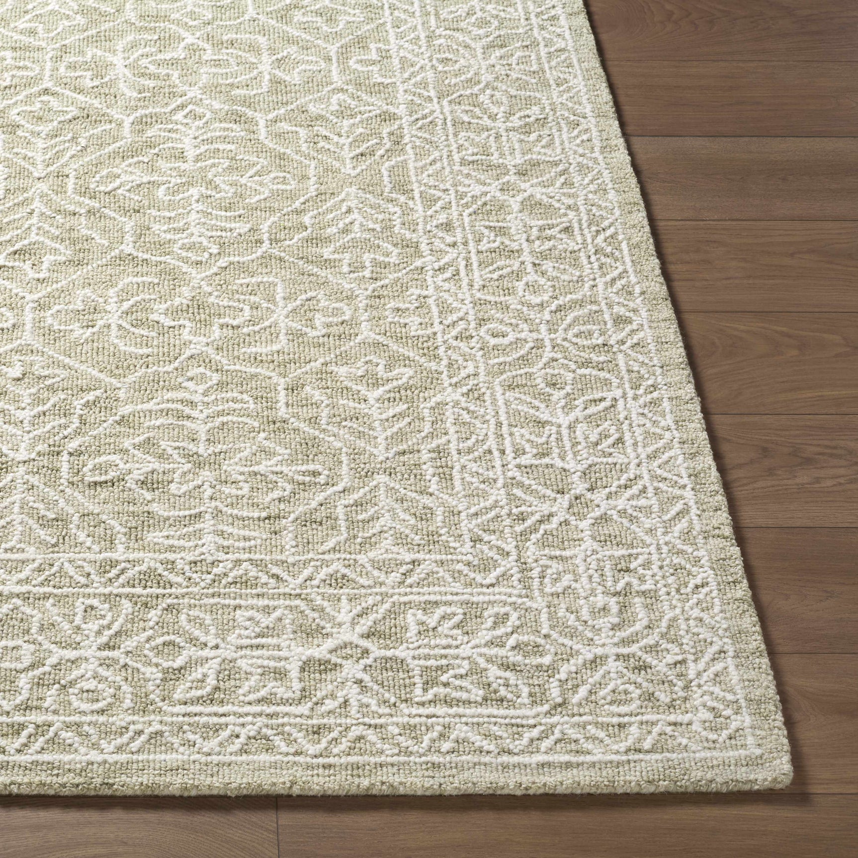Yadid Green Wool Area Rug - Ornate Home