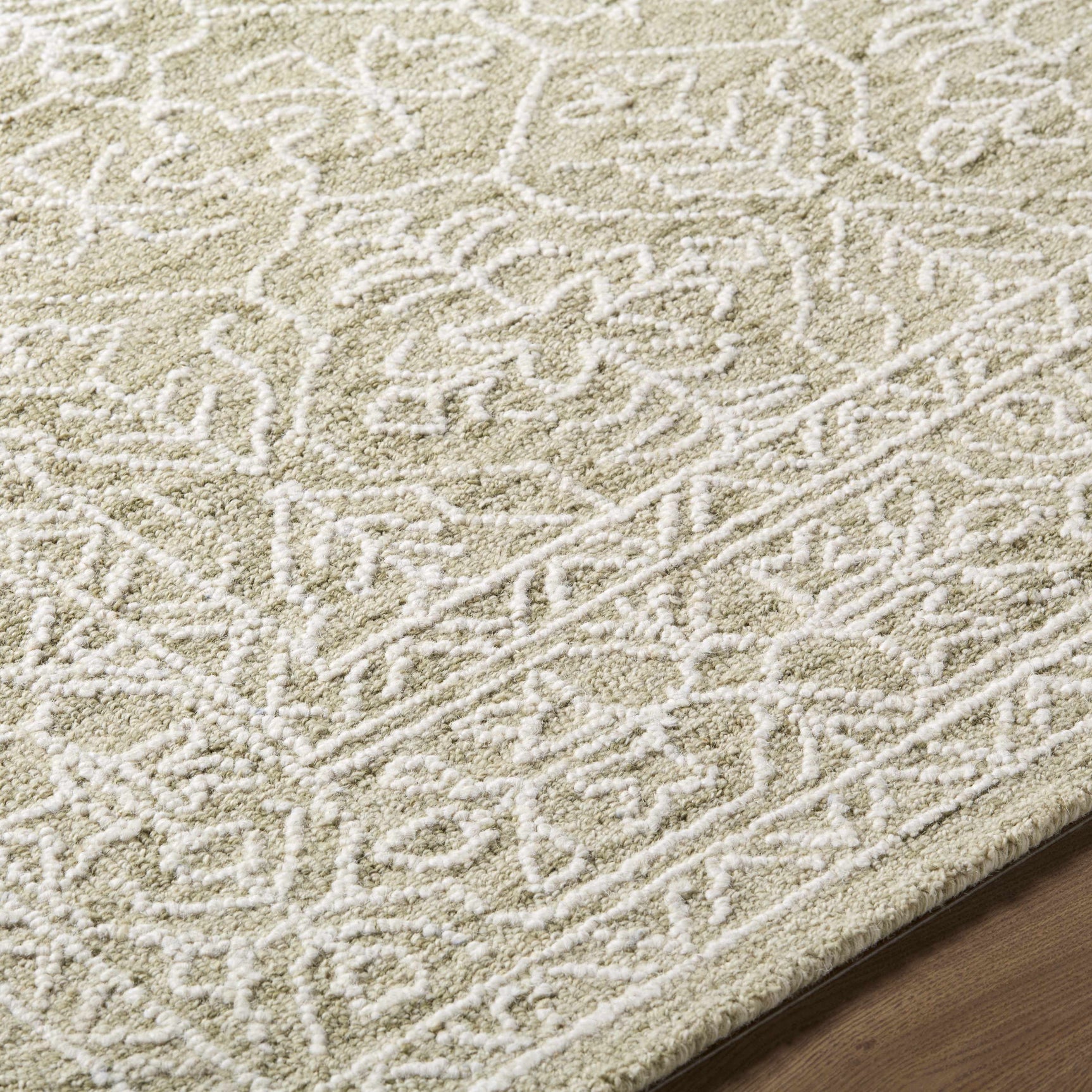 Yadid Green Wool Area Rug - Ornate Home