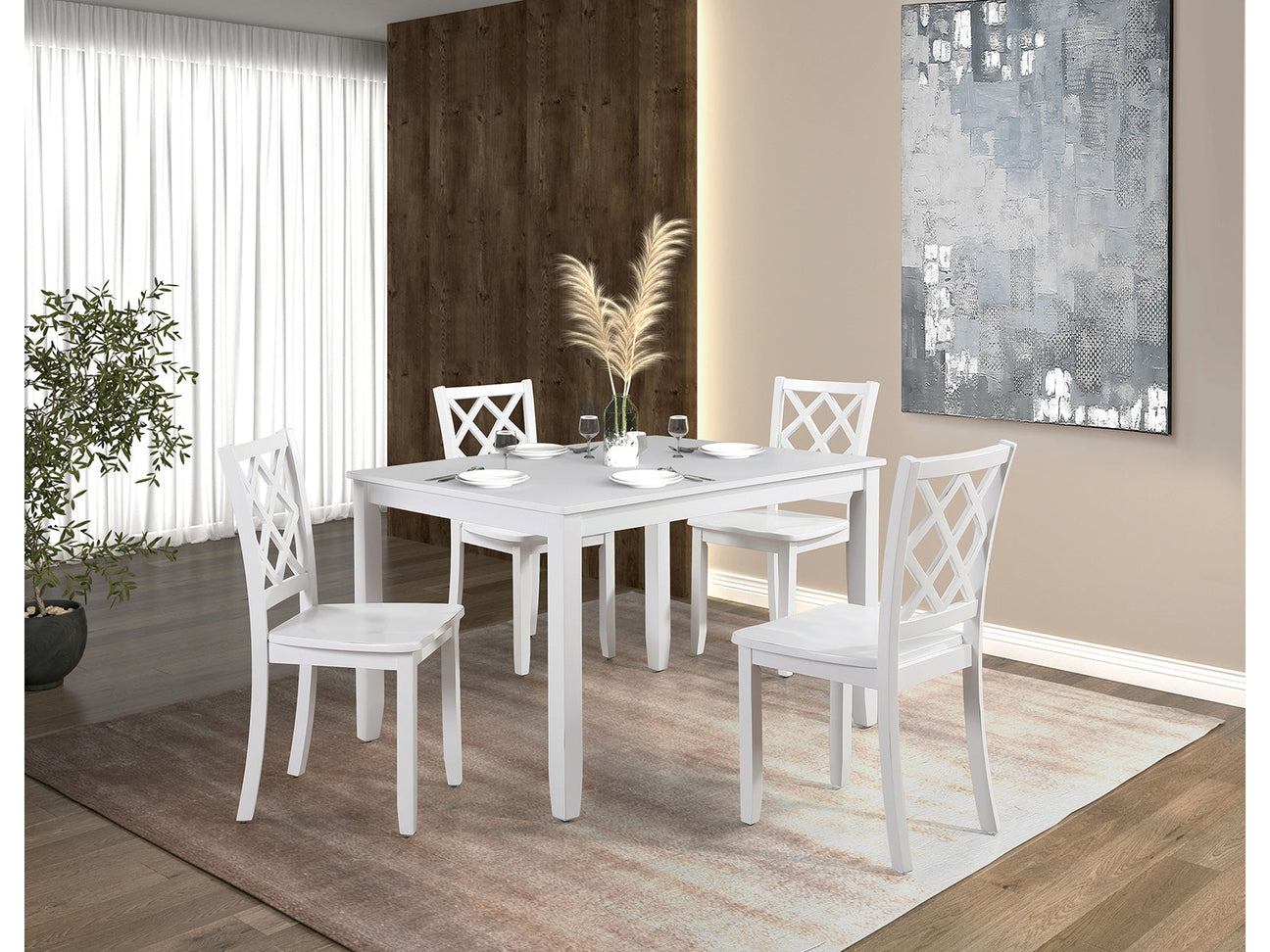 Yamhill White 5 Pc. Dining Room Set - Ornate Home