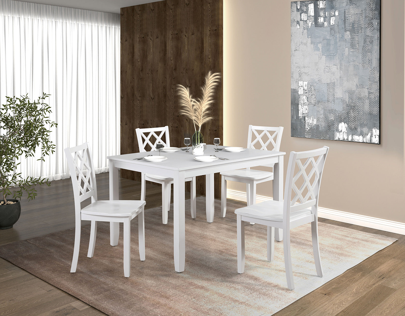 Yamhill White 5 Pc. Dining Room Set - Ornate Home