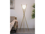 Yamileth Gold 65-inch Spherical Bulb Metal Tripod Floor Lamp - Ornate Home
