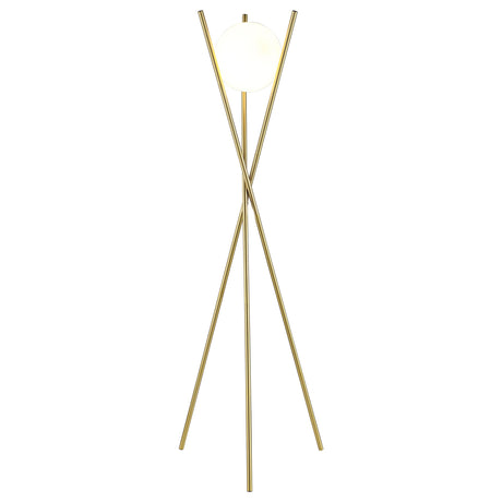 Yamileth Gold 65-inch Spherical Bulb Metal Tripod Floor Lamp - Ornate Home