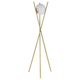 Yamileth Gold 65-inch Spherical Bulb Metal Tripod Floor Lamp - Ornate Home