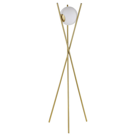 Yamileth Gold 65-inch Spherical Bulb Metal Tripod Floor Lamp - Ornate Home