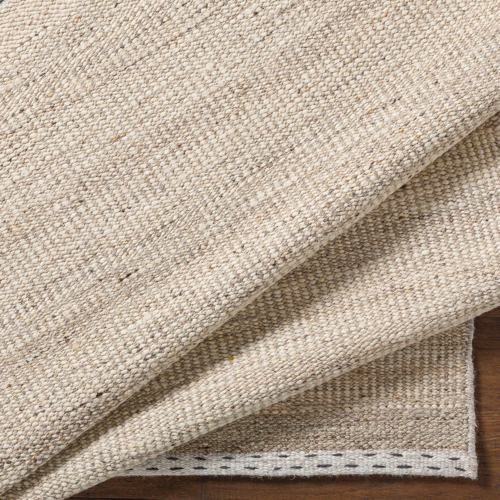Yaniklar Beige Flat Woven Wool Rug - Ornate Home