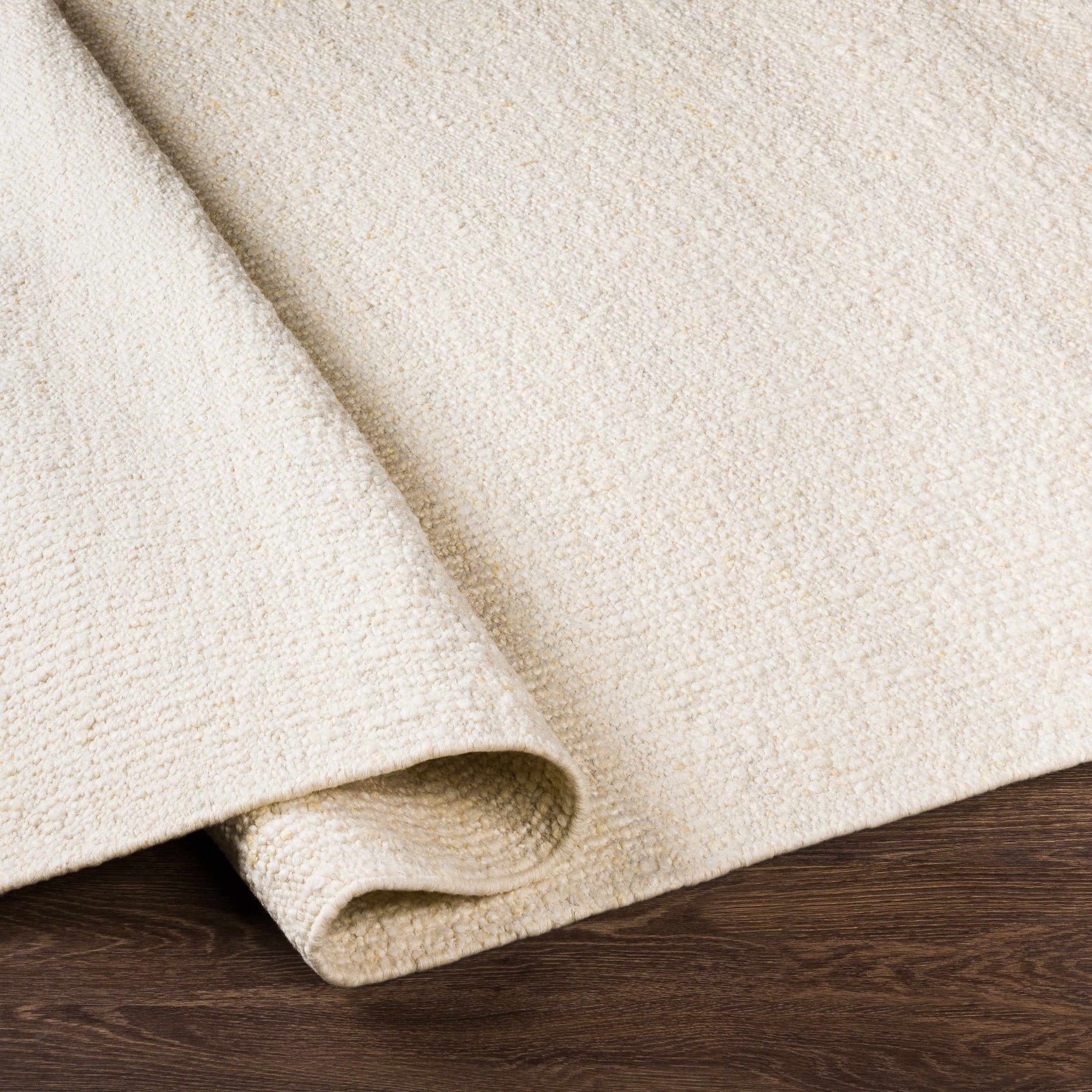 Yaniklar Cream Flat Woven Wool Rug - Ornate Home