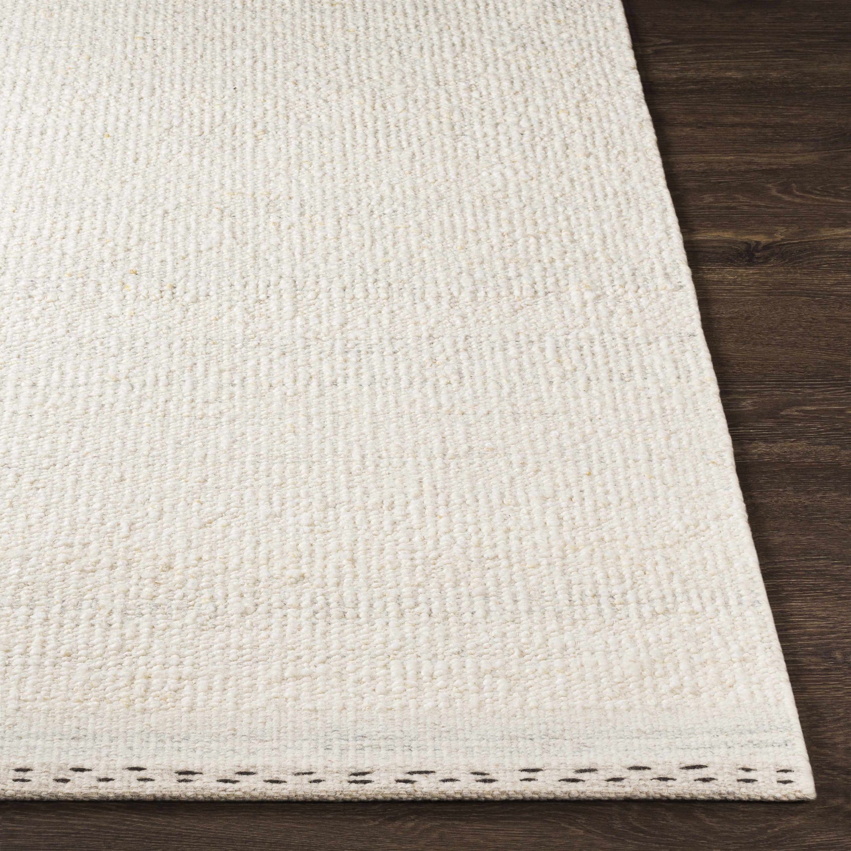 Yaniklar Cream Flat Woven Wool Rug - Ornate Home