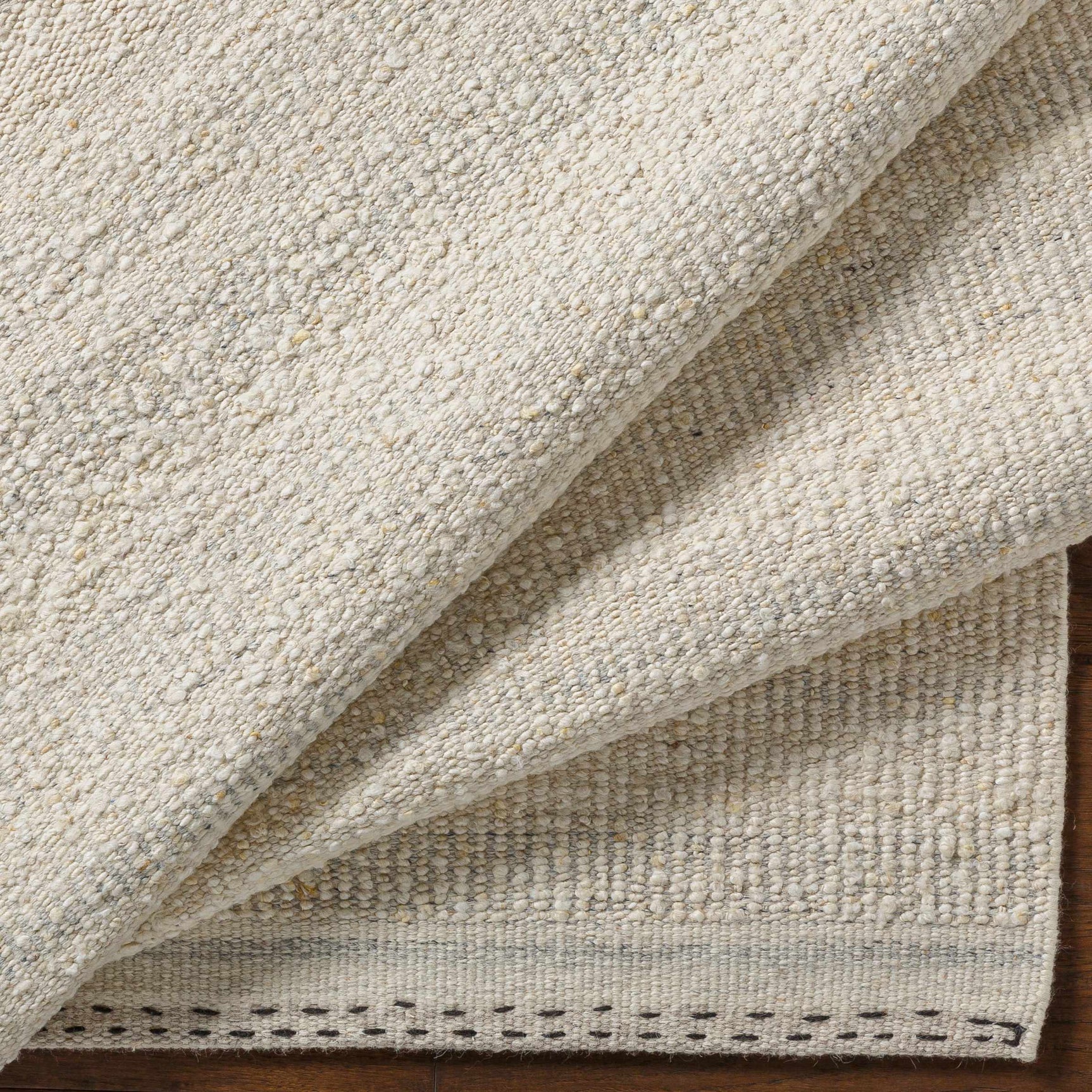 Yaniklar Cream Flat Woven Wool Rug - Ornate Home