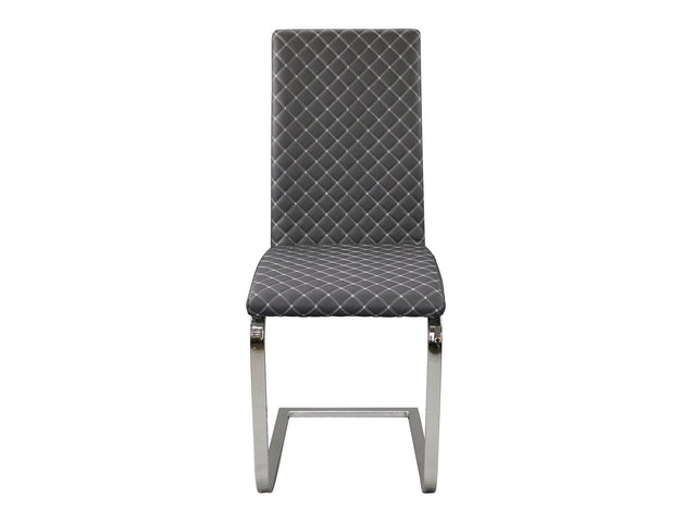 Yannis Chrome Metal/Gray Side Chair (Set of 2) - Ornate Home