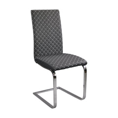 Yannis Chrome Metal/Gray Side Chair (Set of 2) - Ornate Home
