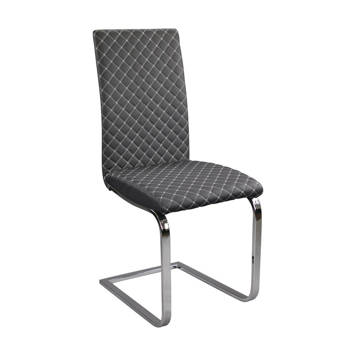 Yannis Chrome Metal/Gray Side Chair (Set of 2) - Ornate Home
