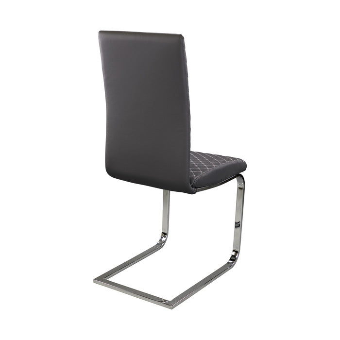 Yannis Chrome Metal/Gray Side Chair (Set of 2) - Ornate Home