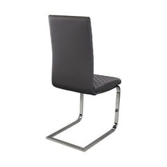 Yannis Chrome Metal/Gray Side Chair (Set of 2) - Ornate Home