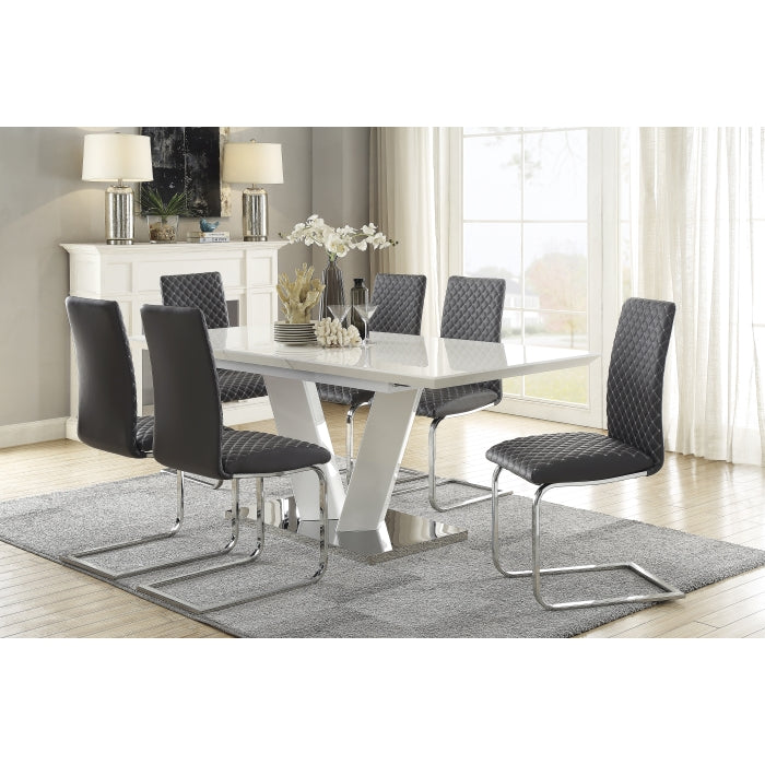 Yannis Chrome Metal/Gray Side Chair (Set of 2) - Ornate Home