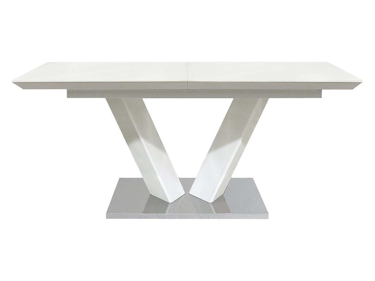Yannis White High Gloss Dining Table - Ornate Home