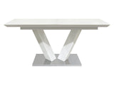Yannis White High Gloss Dining Table - Ornate Home