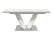 Yannis White High Gloss Dining Table - Ornate Home