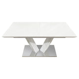 Yannis White High Gloss Dining Table - Ornate Home