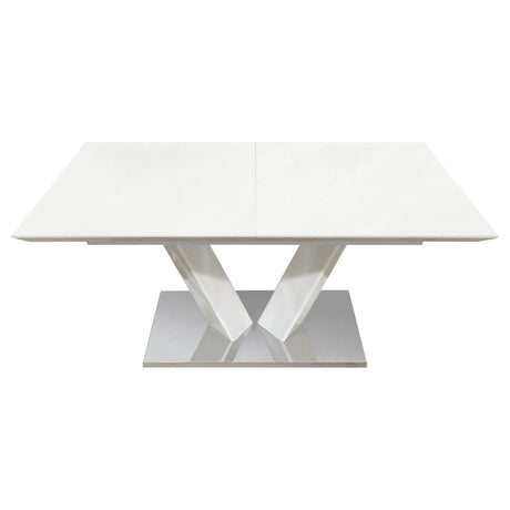 Yannis White High Gloss Dining Table - Ornate Home