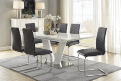 Yannis White High Gloss Dining Table - Ornate Home