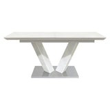 Yannis White High Gloss Dining Table - Ornate Home
