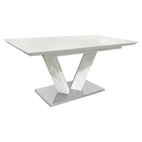 Yannis White High Gloss Dining Table - Ornate Home