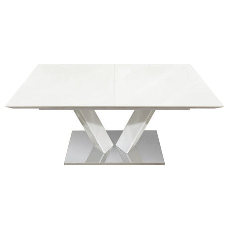 Yannis White High Gloss Dining Table - Ornate Home