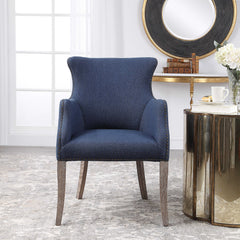 Yareena Blue Wing Chair - Ornate Home