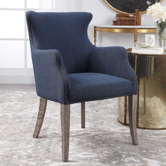 Yareena Blue Wing Chair - Ornate Home