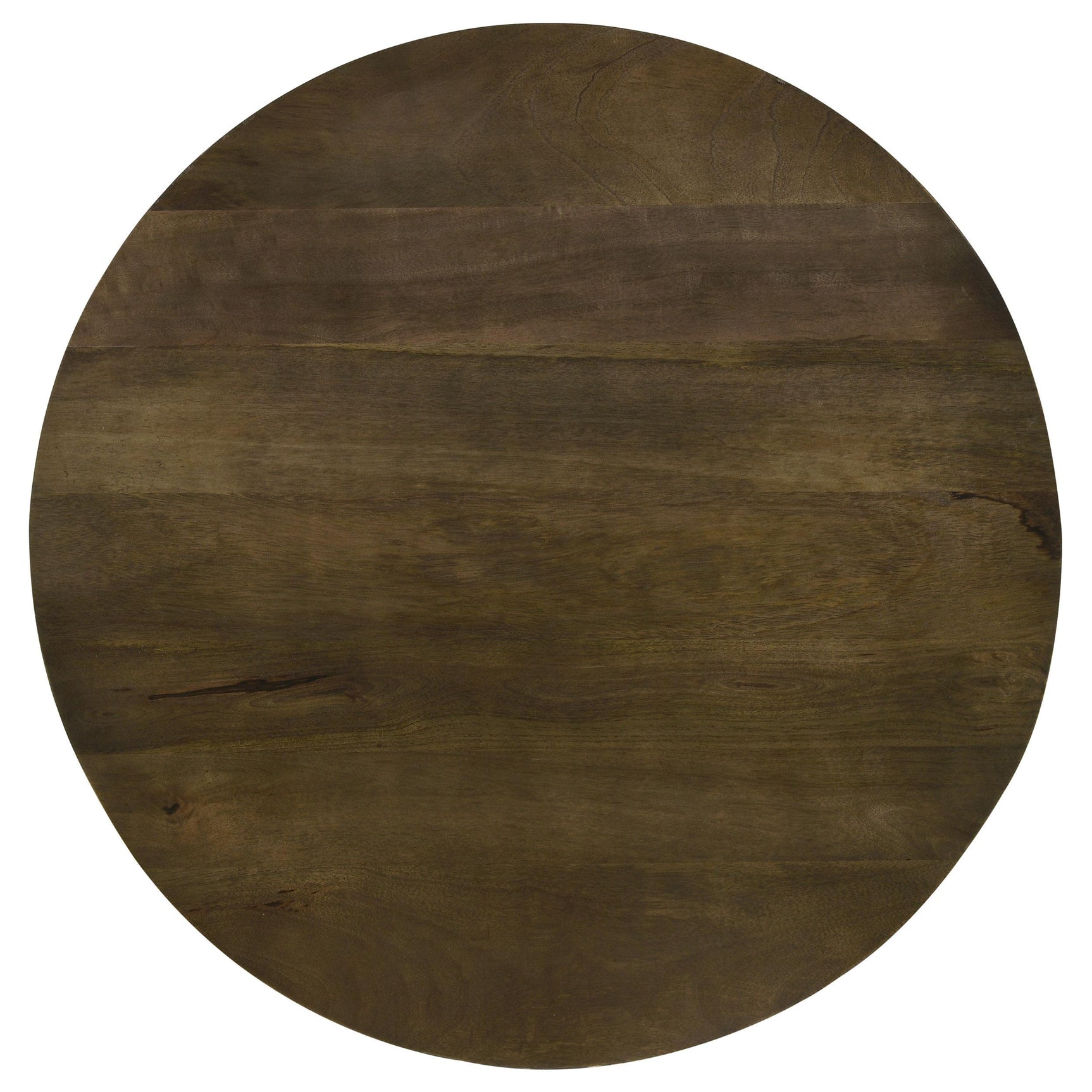 Yaritza Natural and Gunmetal Round Mango Wood Coffee Table - Ornate Home
