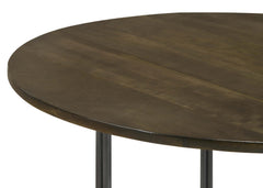 Yaritza Natural and Gunmetal Round Mango Wood Coffee Table - Ornate Home