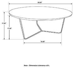 Yaritza Natural and Gunmetal Round Mango Wood Coffee Table - Ornate Home