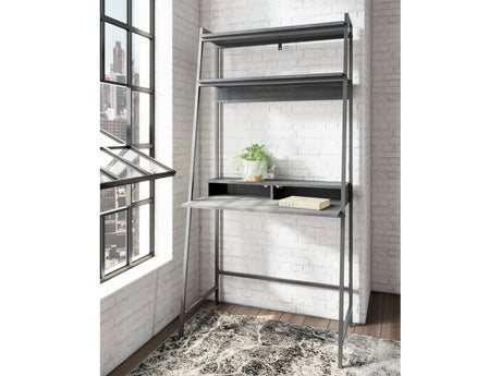 Yarlow Black 36" Home Office Desk with Shelf - Ornate Home