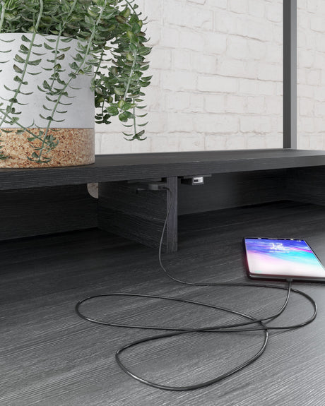 Yarlow Black 36" Home Office Desk with Shelf - Ornate Home