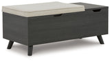 Yarlow Linen/Gray Storage Bench (Online Special Price) - Ornate Home