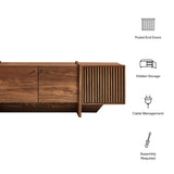Yarrow Walnut 77 Inch Fluted Four Door TV Stand