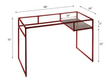 Yasin Red & Glass Desk - Ornate Home